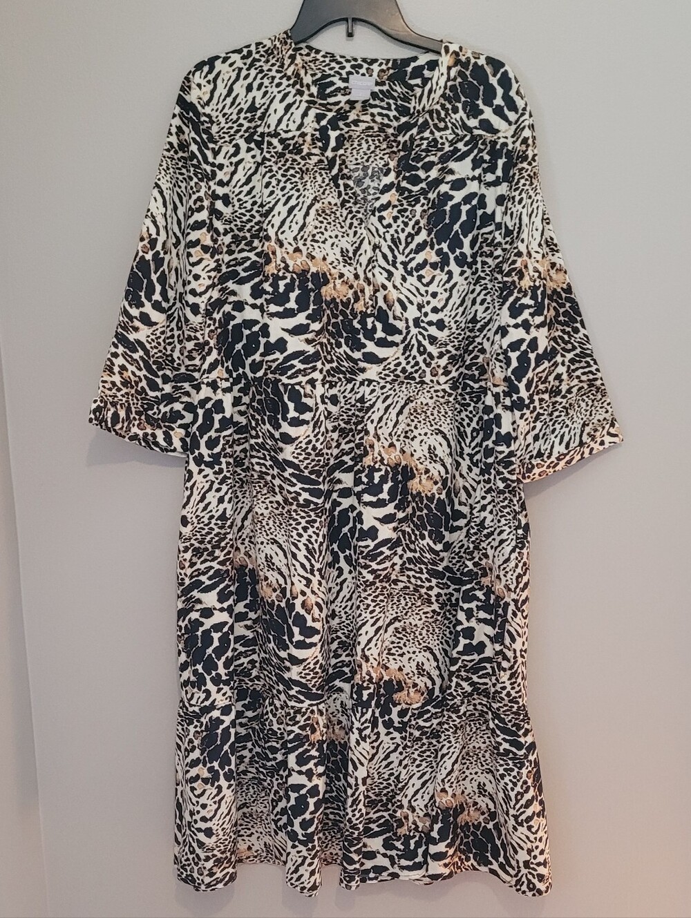 Chicos Animal Print Shortsleeve Dress